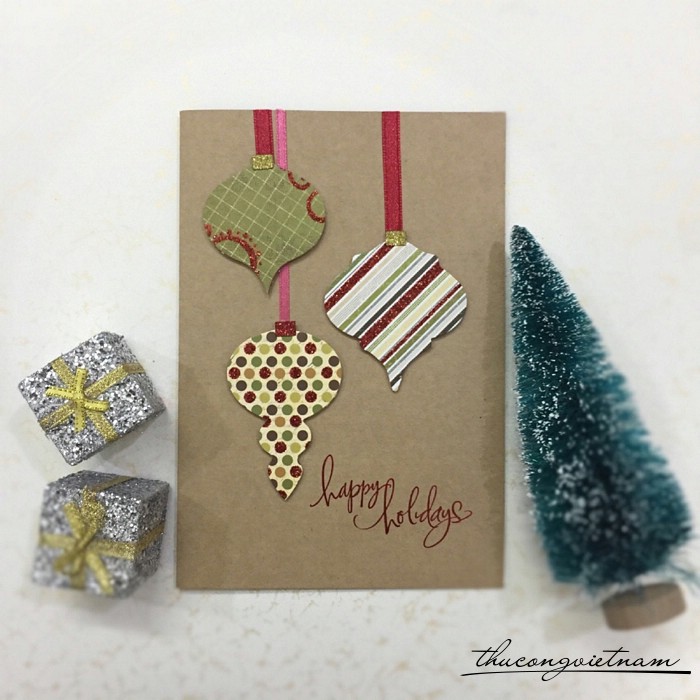 Thiệp Giáng Sinh Happy Holidays Mẫu 1